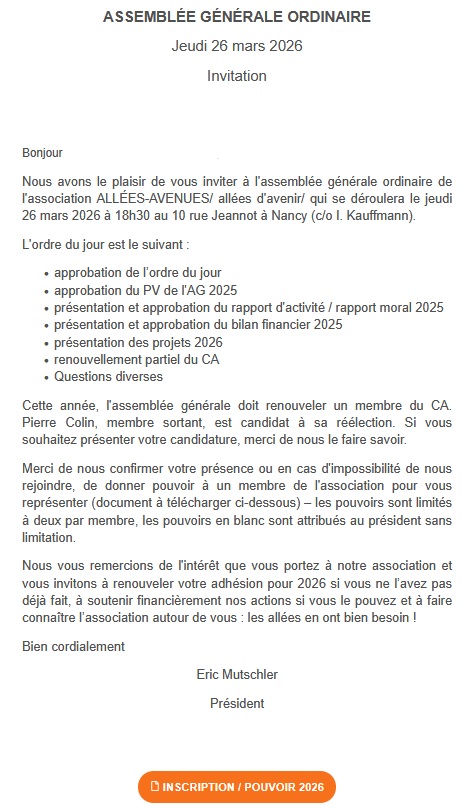 convocation AG mars 26